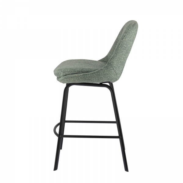 Tabouret hauteur snack en tissu avec pieds en métal - Olivier - 7