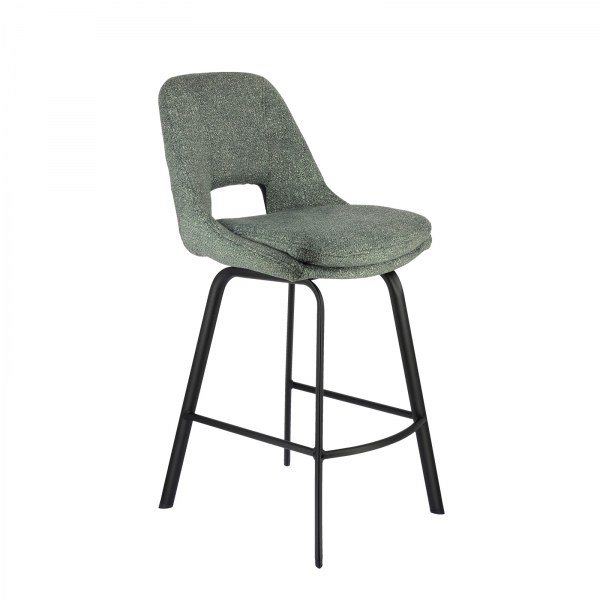 Tabouret hauteur 65 cm en tissu avec pieds en métal - Olivier - 8