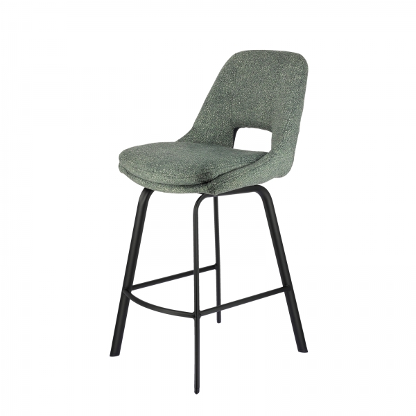 Tabouret en tissu avec pieds en métal - Olivier - 9
