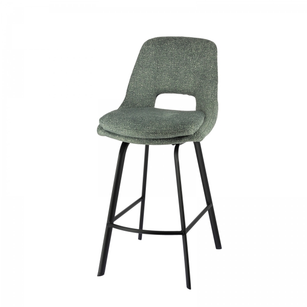 Tabouret snack en tissu avec pieds en métal - Olivier - 10