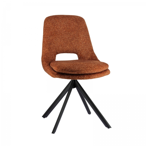 Chaise contemporaine en tissu rembourrée pieds en métal - Azalée - 2