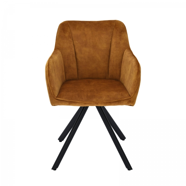 Fauteuil en tissu pivotant avec pieds en métal - Claudie - 7