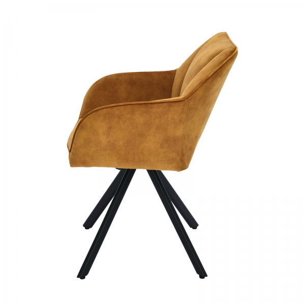 Fauteuil en tissu tournant avec pieds en métal - Claudie - 9