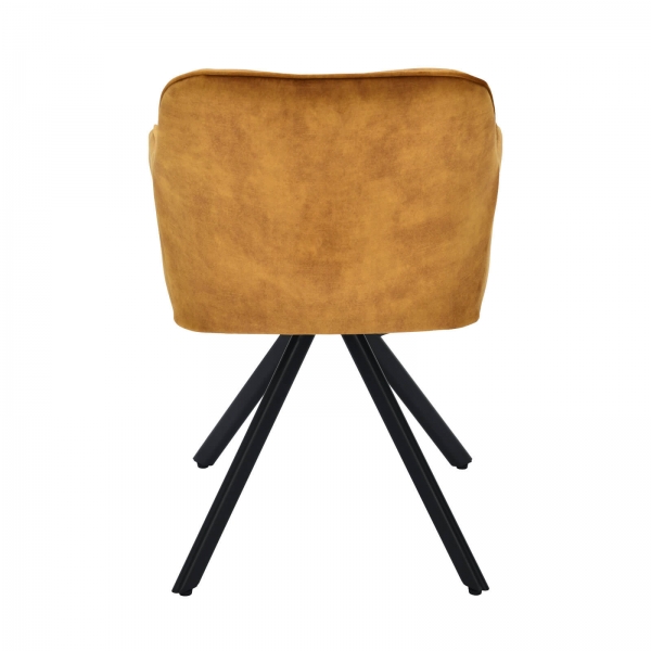 Fauteuil rotatif en tissu avec pieds en métal - Claudie - 10