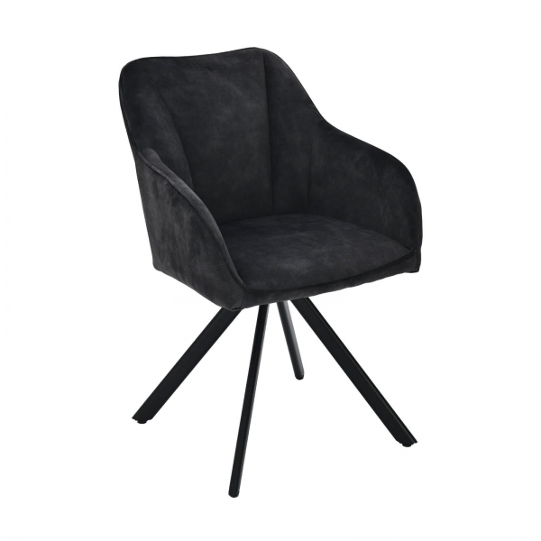 Fauteuil cosy pivotant en tissu avec pieds en métal - Claudie - 13