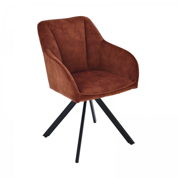 Fauteuil pivotant en tissu avec pieds en métal - Claudie - 12