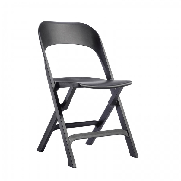Chaise pliante en polypropylène noir - Flap - 1