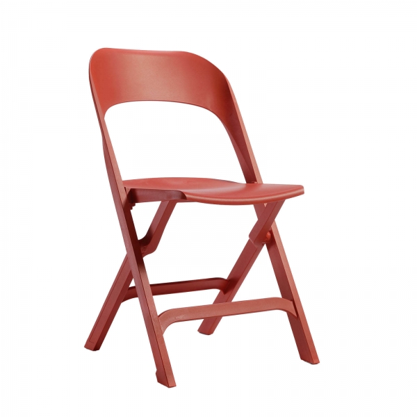 Chaise pliante en polypropylène rouge - Flap - 7