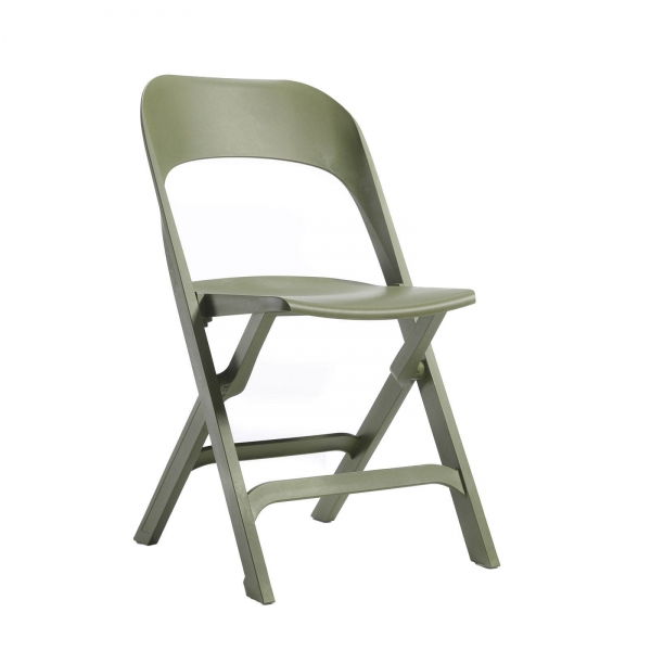 Chaise pliante en polypropylène vert olive - Flap - 10