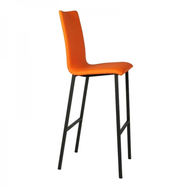 Tabouret snack Mobliberica® orange avec pieds en noir - Koko - 3