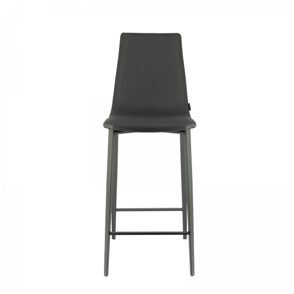 Tabouret hauteur 65 cm coque en simili et pieds en métal - Salt Mobliberica® - 2