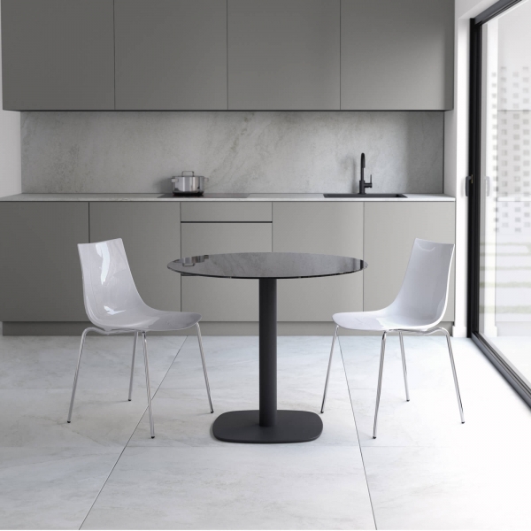 Table de cuisine ronde en verre petit espace - Circus - 3