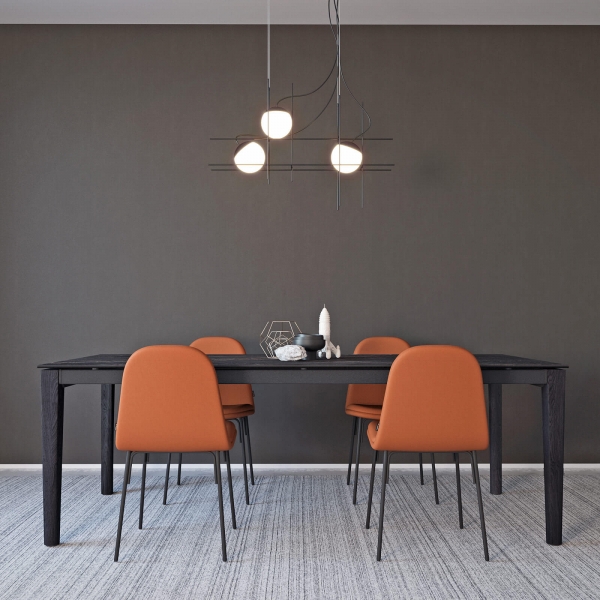 Table fixe rectangulaire en céramique avec pieds en bois - Ilex Mobliberica® - 2