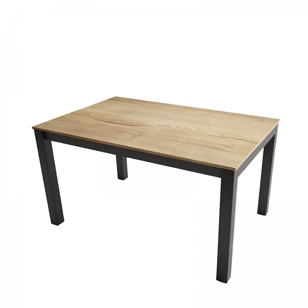 Table rectangulaire en stratifié chêne naturel et métal anthracite - Kyoto - 2