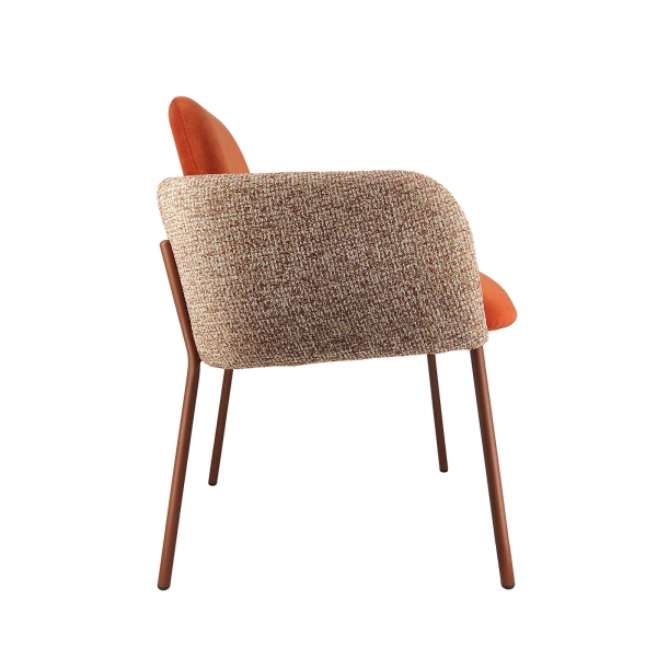 Fauteuil tendance avec accoudoirs en tissu bicolore et pieds métal - Nai Mobliberica® - 2