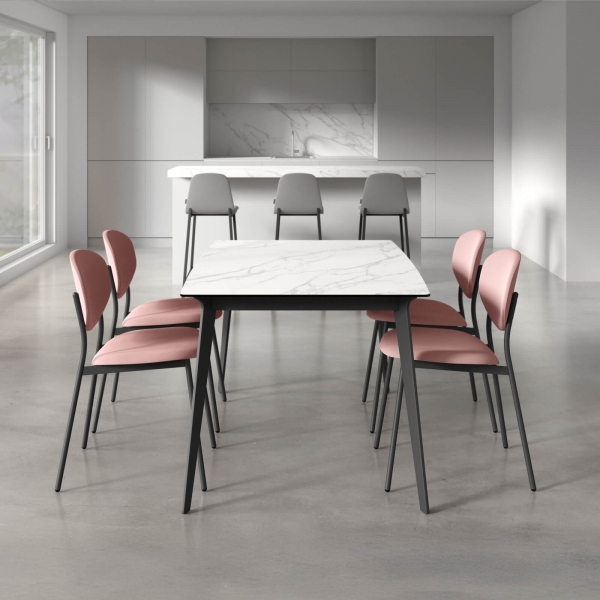 table de salle à manger en céramique et métal Infiné - 5