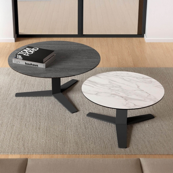 table basse moderne en céramique et métal peliccan mini - 1