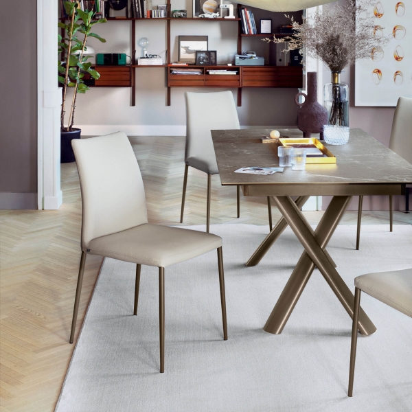 Chaise contemporaine en tissu avec dossier ergonomique - Atlas Connubia© - 3