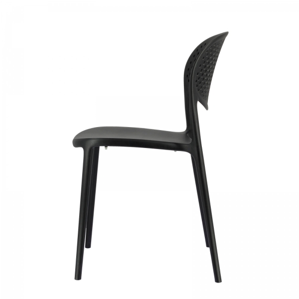  Chaise taupe italienne empilable en polypropylène recyclé avec motifs - Abby Connubia® - 8