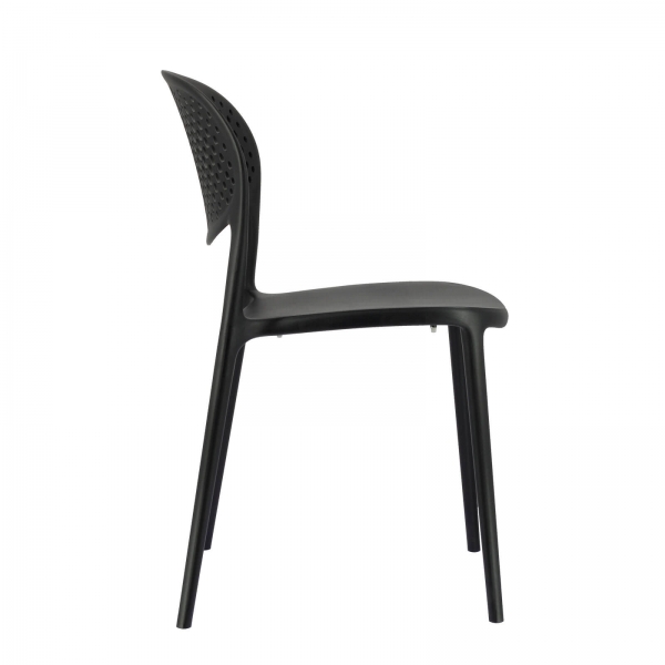 Chaise taupe italienne empilable en polypropylène recyclé avec motifs - Abby Connubia® - 9