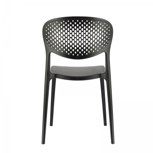 Chaise taupe italienne empilable en polypropylène recyclé avec motifs - Abby Connubia® - 12