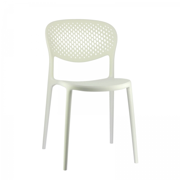 Chaise taupe italienne empilable en polypropylène recyclé avec motifs - Abby Connubia® - 13