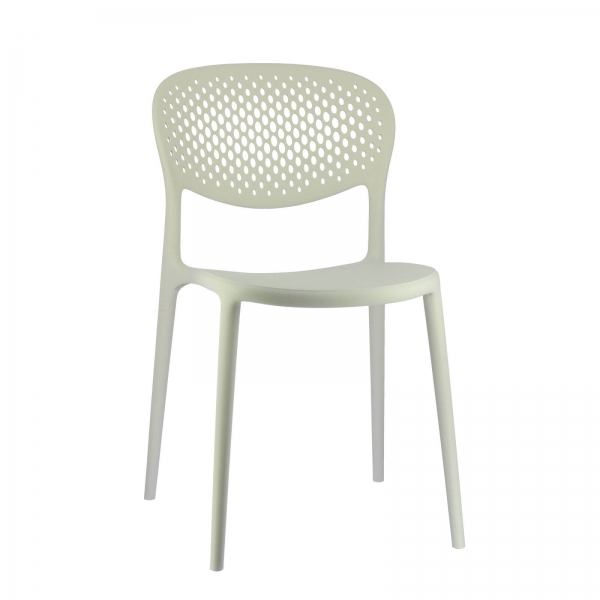 Chaise taupe italienne empilable en polypropylène recyclé avec motifs - Abby Connubia® - 14