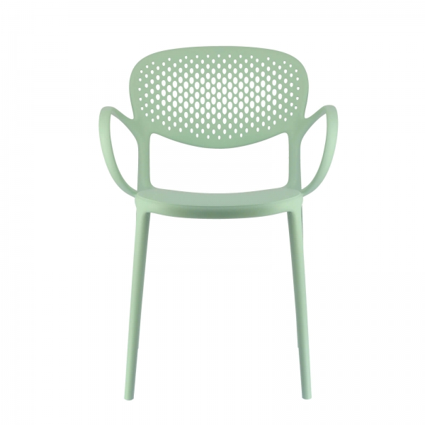 Fauteuil italien empilable en polypropylène recyclé avec dossier microperforé - Abby Connubia® - 8