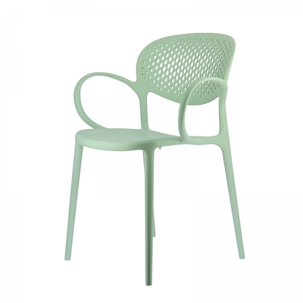 Fauteuil italien empilable en polypropylène recyclé avec dossier microperforé - Abby Connubia® - 9