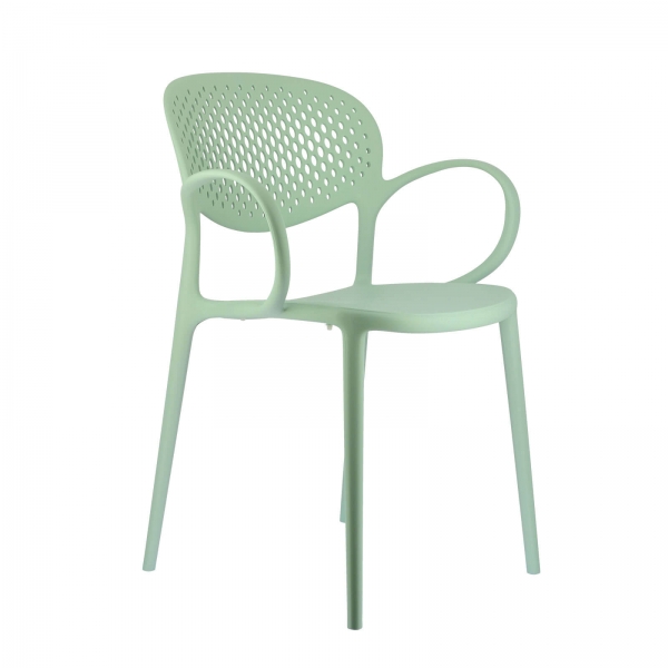 Fauteuil italien empilable en polypropylène recyclé avec dossier microperforé - Abby Connubia® - 10