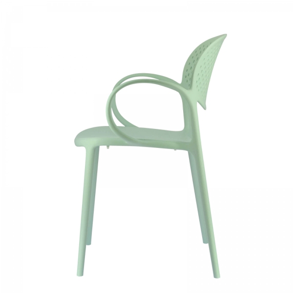 Fauteuil italien empilable en polypropylène recyclé avec dossier microperforé - Abby Connubia® - 11