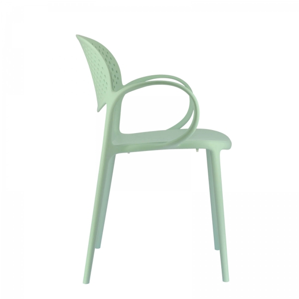 Fauteuil italien empilable en polypropylène recyclé avec dossier microperforé - Abby Connubia® - 12
