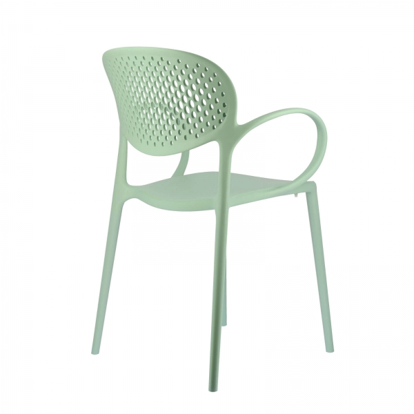 Fauteuil italien empilable en polypropylène recyclé avec dossier microperforé - Abby Connubia® - 13