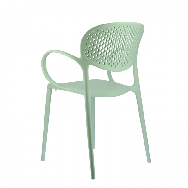 Fauteuil italien empilable en polypropylène recyclé avec dossier microperforé - Abby Connubia® - 15