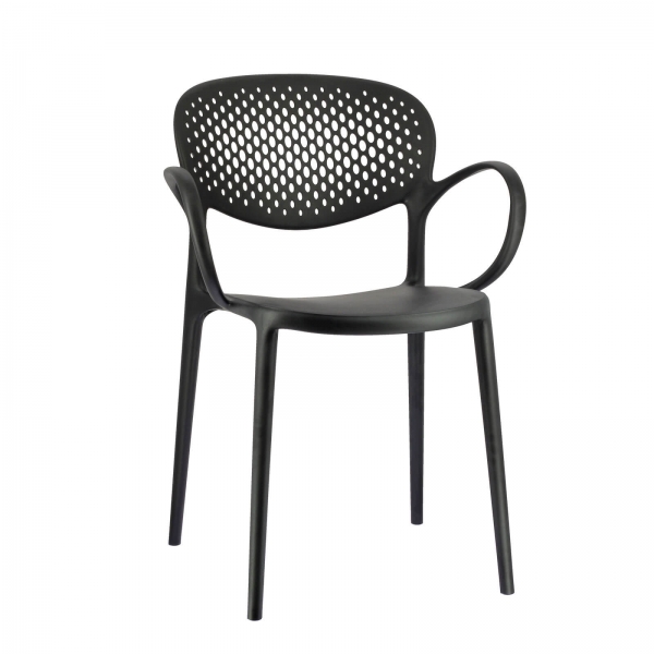 Fauteuil italien empilable en polypropylène recyclé avec dossier microperforé - Abby Connubia® - 16
