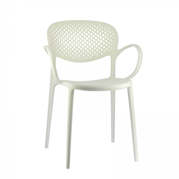 Fauteuil italien empilable en polypropylène recyclé avec dossier microperforé - Abby Connubia® - 18