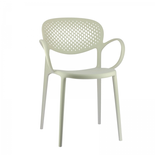 Fauteuil italien empilable en polypropylène recyclé avec dossier microperforé - Abby Connubia® - 19