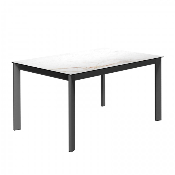 Table contemporaine en céramique avec pieds en métal - Lotus - 2