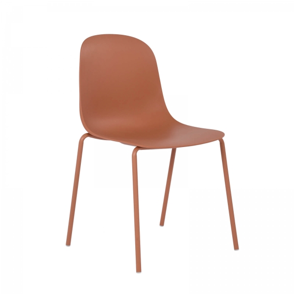 Chaise coque moderne en polypropylène avec pieds en métal - Lily - 15