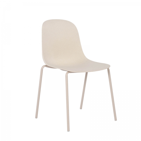 Chaise coque moderne en polypropylène avec pieds en métal - Lily - 16