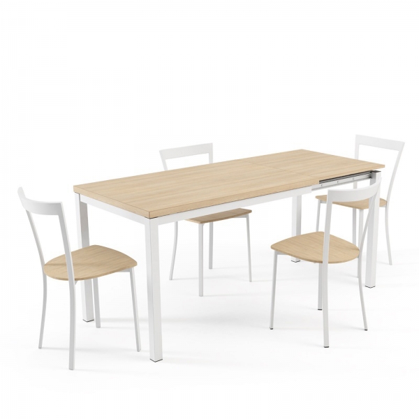 Table de cuisine extensible en mélaminé - hauteur 75 cm - Toy métal - 2