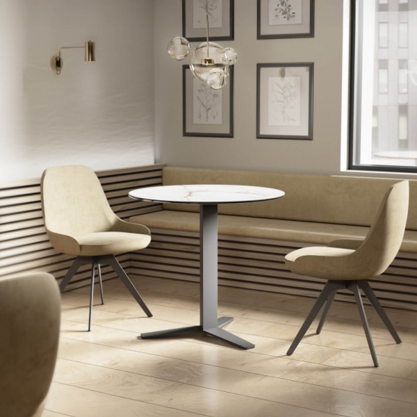 Table ronde petite cuisine en céramique et métal - Peliccan - 2