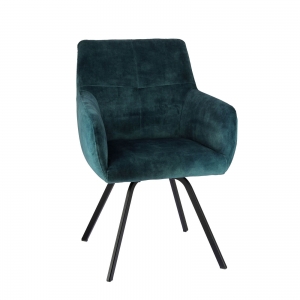 Fauteuil confortable en tissu avec pieds en métal - Adrien