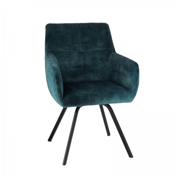Fauteuil confortable en tissu avec pieds en métal - Adrien - 1