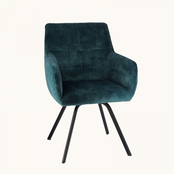 Fauteuil confortable en tissu avec pieds en métal - Adrien - 5