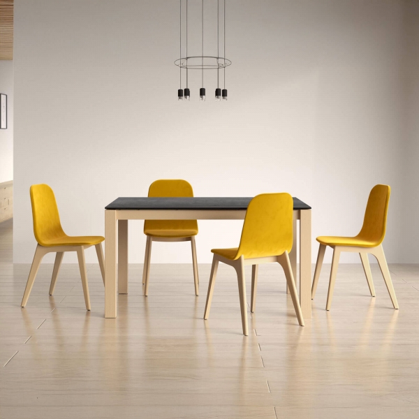 Table en Dekton avec pieds en bois massif - Lakera - 5