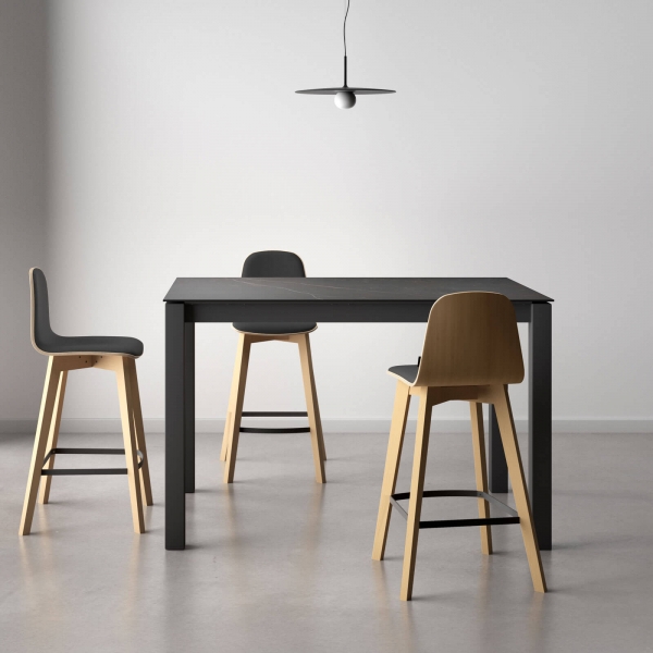 Table snack en dekton rectangulaire avec structure en métal - Lakera - 3