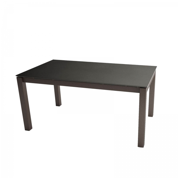 Table contemporaine extensible en céramique Nero et métal noir - Kyoto - 5