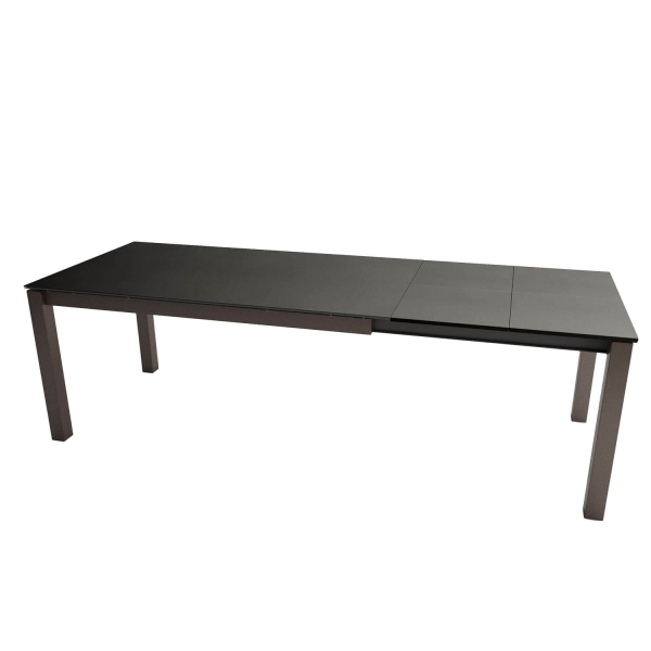 Table avec allonge papillon en céramique Nero et pieds en métal noir - Kyoto - 2