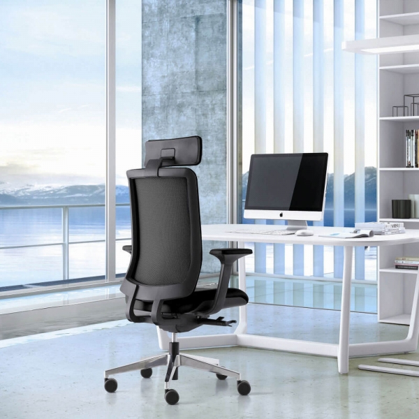 Fauteuil avec dossier en résille et accoudoirs - Wi-Max WR67 3 - 2